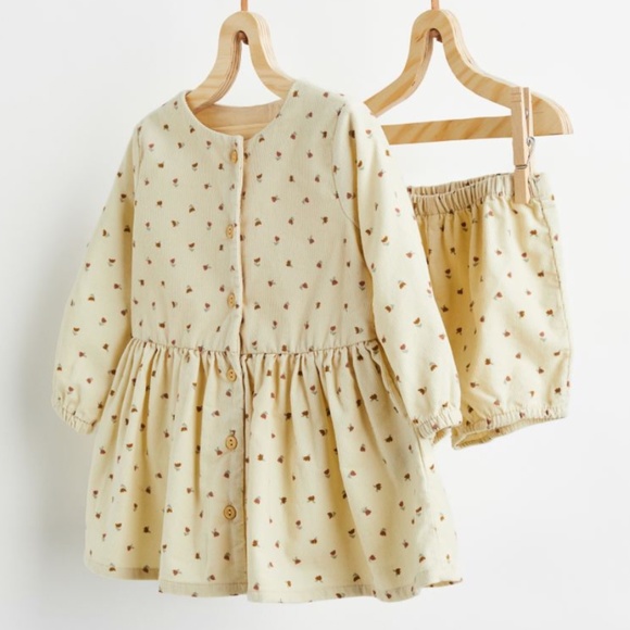 H&M Other - H&M Baby Cotton Corduroy Dress and Puff Pants